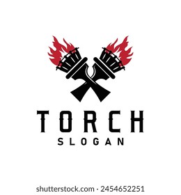 Illustration black silhouette torch logo flame design olympic sport victory inspiration