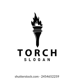 Illustration black silhouette torch logo flame design olympic sport victory inspiration