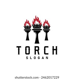 Illustration black silhouette torch logo flame design olympic sport victory inspiration