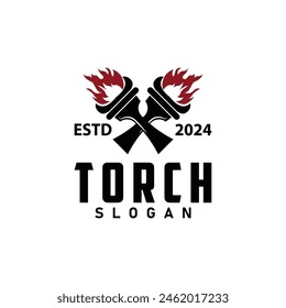 Illustration black silhouette torch logo flame design olympic sport victory inspiration