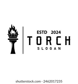 Illustration black silhouette torch logo flame design olympic sport victory inspiration