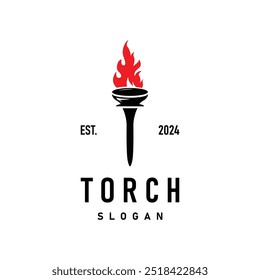 Illustration black silhouette torch logo flame design olympic sport victory inspiration