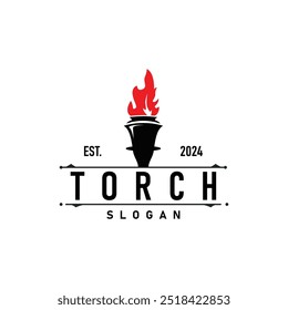 Illustration black silhouette torch logo flame design olympic sport victory inspiration