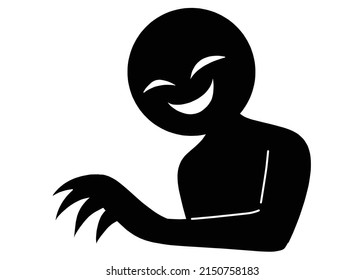 Illustration of black silhouette of villain image