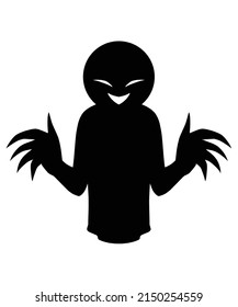 Illustration of a black simple suspicious person image
