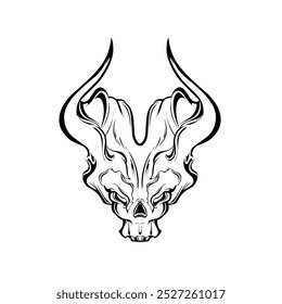 illustration of a black skull