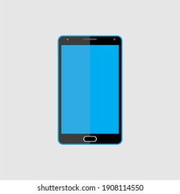 illustration of black smartphone with blue screen