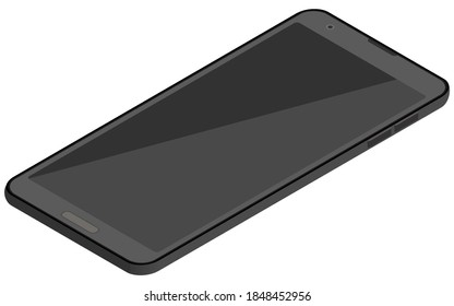 Ilustración de un smartphone negro isométrico