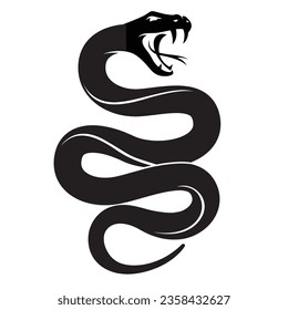 illustration of black snake isolated on white background