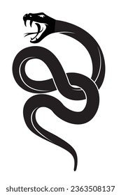 illustration of black snake isolated on white background