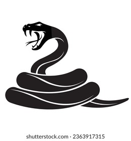 illustration of black snake isolated on white background