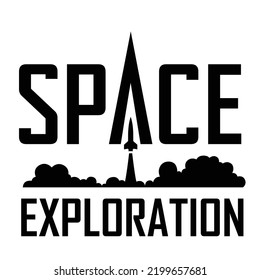 Illustration Of Black Space Exploration Logo