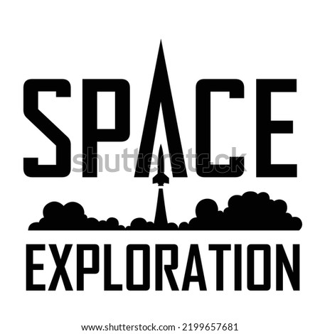 Illustration of Black Space Exploration Logo