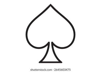 Ilustração de um símbolo de pá preta sobre um fundo branco