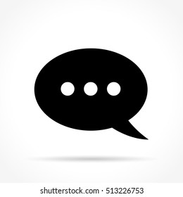 Illustration of black speech icon on white background