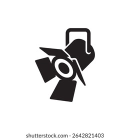 Ilustração de um holofote preto com portas de celeiro e uma alça em uma imagem de fundo branca