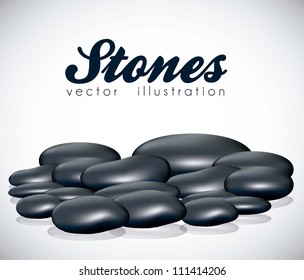 illustration of black stones isolated on white background, vector illustration