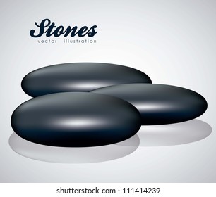 illustration of black stones isolated on white background, vector illustration