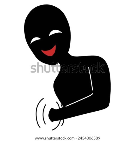 Illustration of a black suspicious figure in the image of invading hands