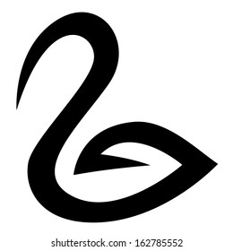 Illustration of Black Swan Icon isolated on a white background