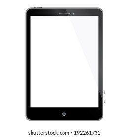 Illustration of black tablet PC on white background