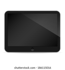 Illustration of black tablet pc same with ipade on white 