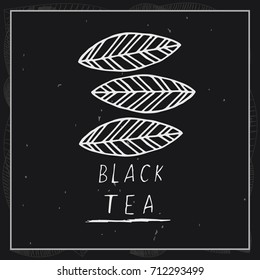 Illustration of black tea leaves