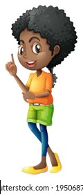Illustration of a Black teenager on a white background