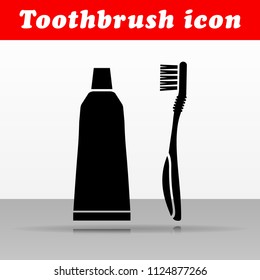 Illustration of black toothbrush vector icon design