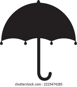 Illustration Of Black Umbrella On White Background. Insurance Concept