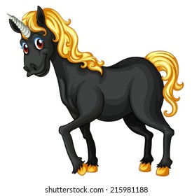 Illustration of a black unicorn