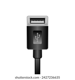 Es una ilustración del USB negro Type-A 2.0_en.