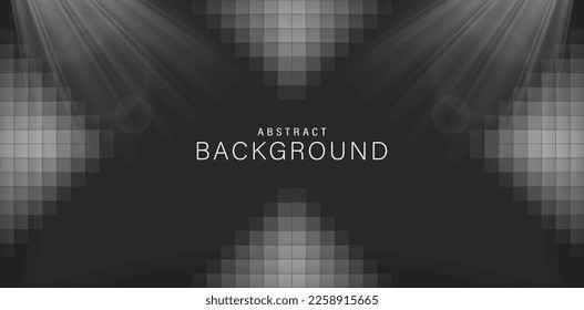 illustration Black and white abstracted backgrounds with spotlights for e commerce signs retail shopping, advertisement business agency, ads campaign marketing, backdrops space, landing pages, headers