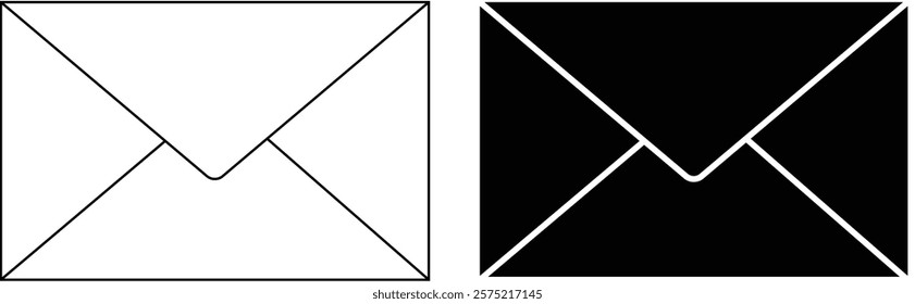 illustration of a black and white background email icon black and white on isolated for Envelope icon, Mail icon vector for web, computer and mobile app