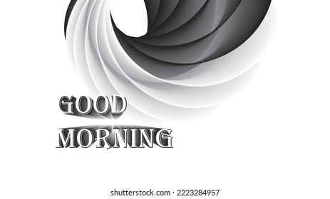 ilustración fondo blanco y negro con texto : buen día