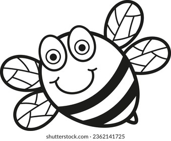 Illustration black and white bee