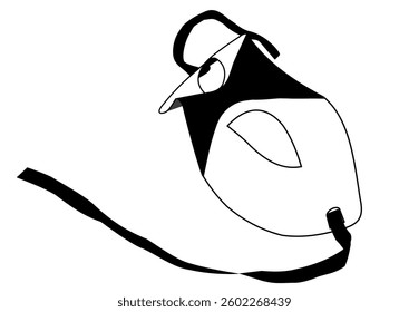 Illustration of a black and white carnival mask