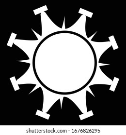 illustration of black and white corona virus