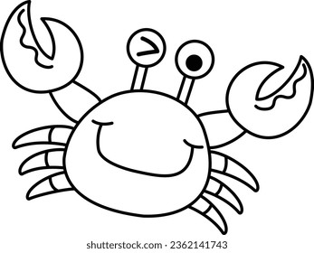Illustration black and white crab