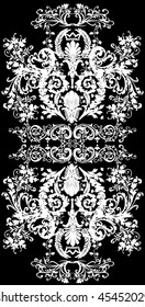 illustration with black and white curl ornament