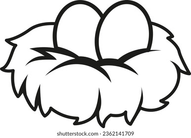 Illustration black and white eggs