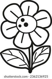 illustration black and white flower