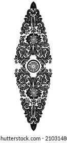 illustration with black and white flower ornament