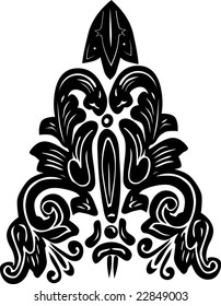 illustration with black and white flower ornament