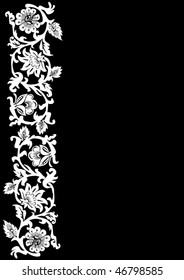 illustration with black and white flower ornament