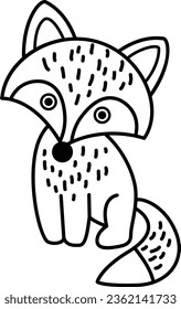 Illustration von schwarz-weißem Fuchs