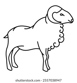 illustration of a black and white goat