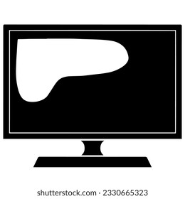 illustration of a black and white 
 modern television