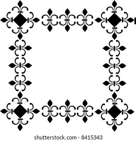 illustration with black and white ornament