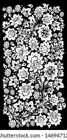 illustration with black and white ornament background